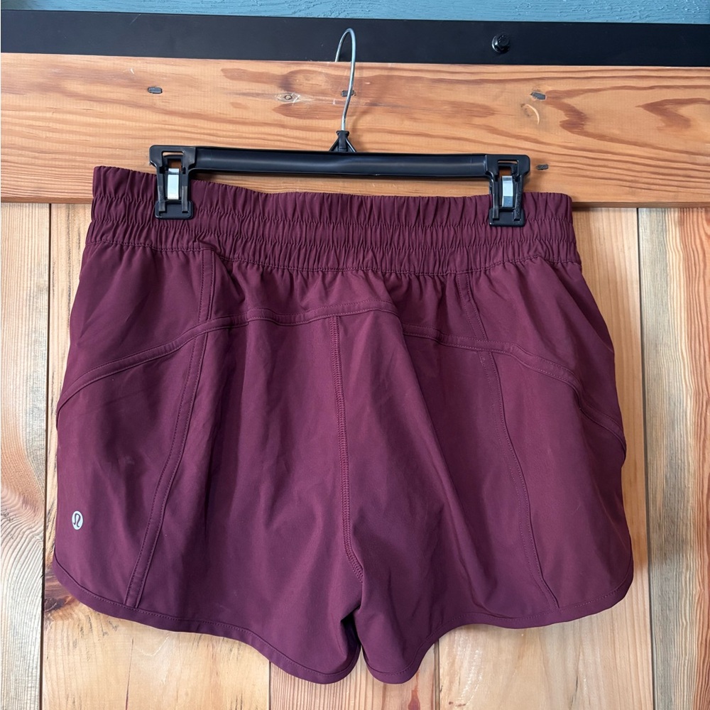 lululemon athletica Women's Burgundy Athletic Shorts - Picture 2 of 3